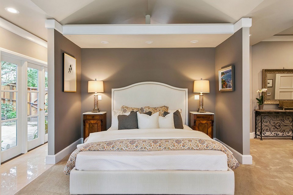 elegant and private master bedroom