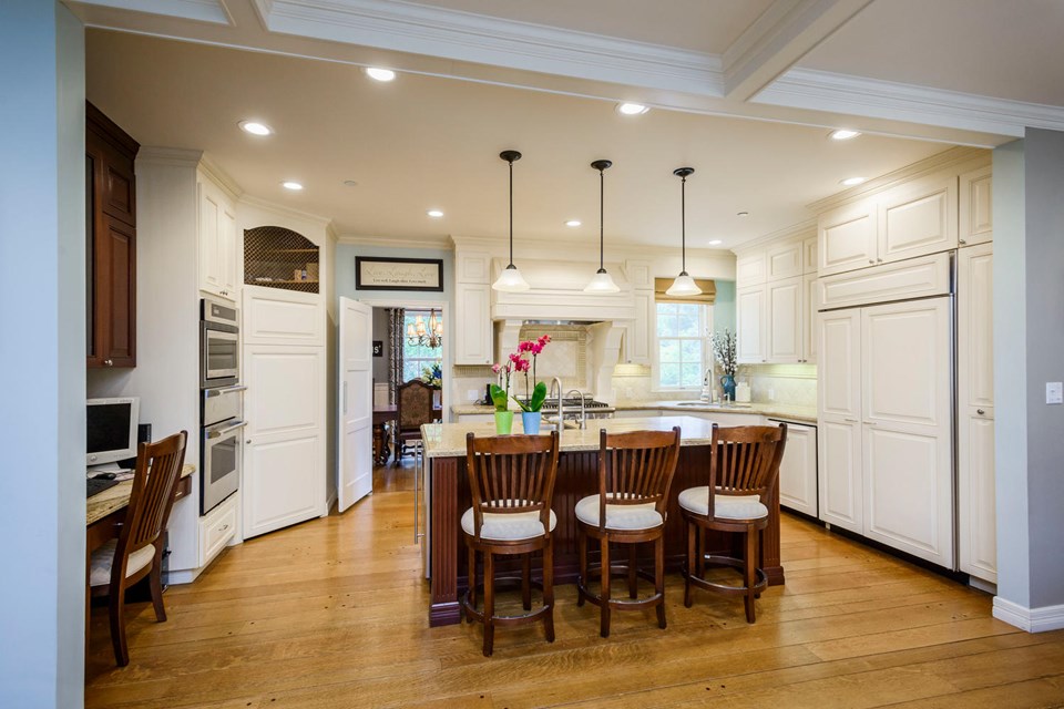 remodeled chef's kitchen opens to family room