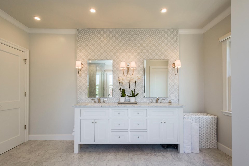 elegantly appointed master bath